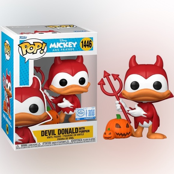 Devil Donald Duck with Pumpkins 1446 - Picture 1 of 4